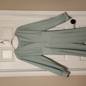 Eva Mendes New York & Company Mint Melissa, Long Sleeve Romper/Jumpsuit, Size 18